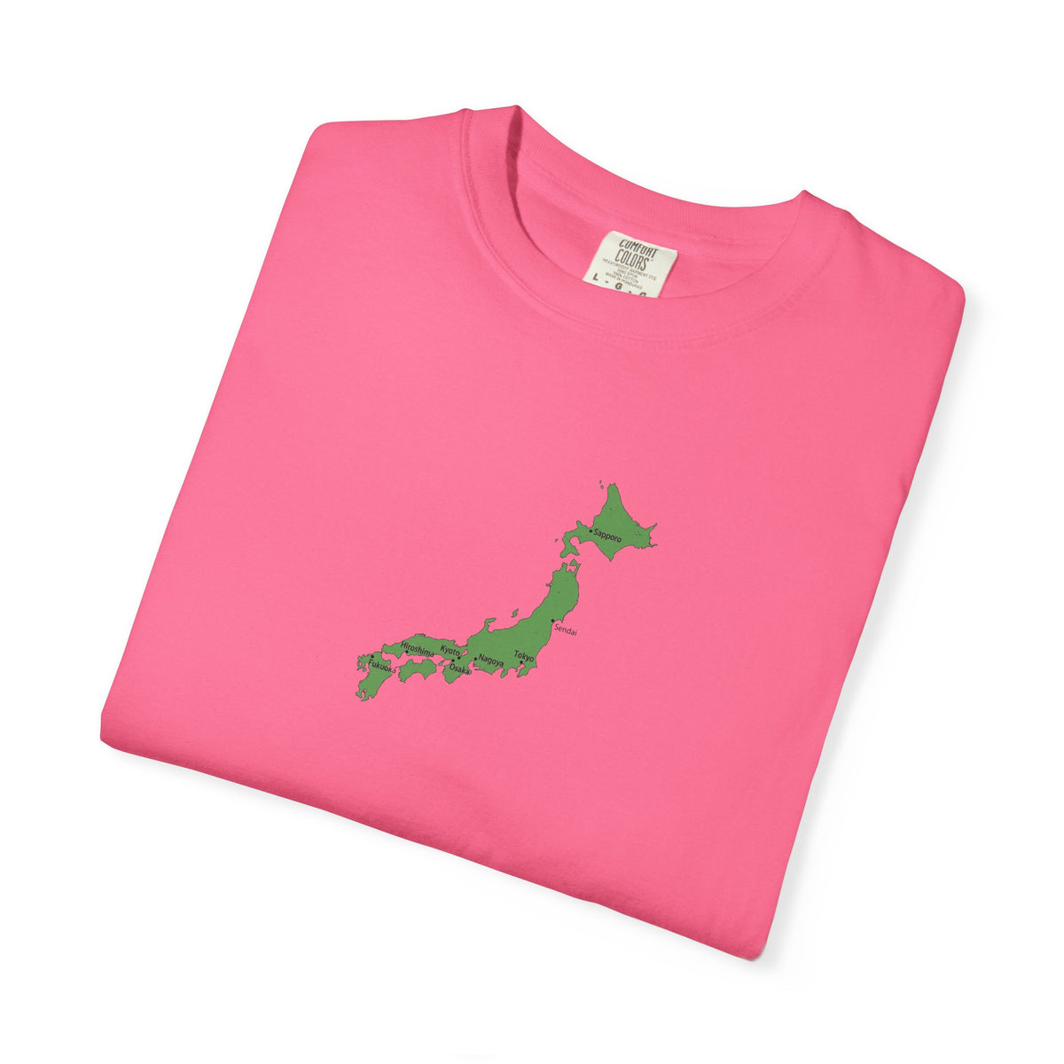 日本列島マップ Tシャツ｜主要都市入り｜Japan Map｜ユニセックス コットンTシャツ