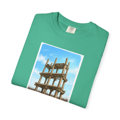 三内丸山遺跡 Tシャツ｜大型掘立柱建物｜縄文文化デザイン｜ユニセックス コットンTシャツ