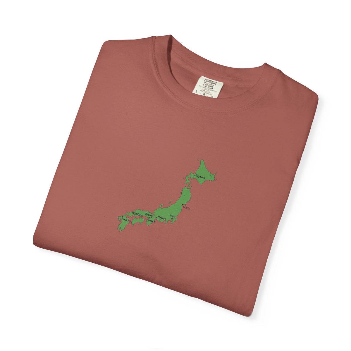 日本列島マップ Tシャツ｜主要都市入り｜Japan Map｜ユニセックス コットンTシャツ