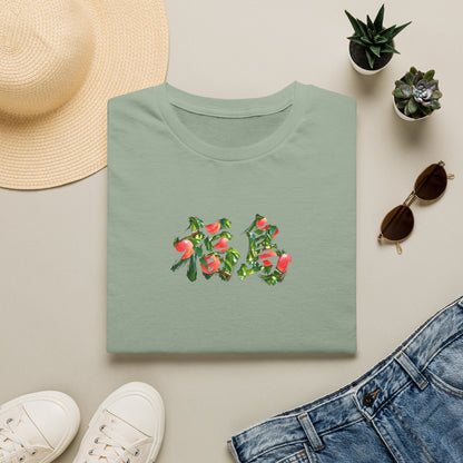 福島 桃 Tシャツ｜福島県・桃畑・毛筆漢字デザイン