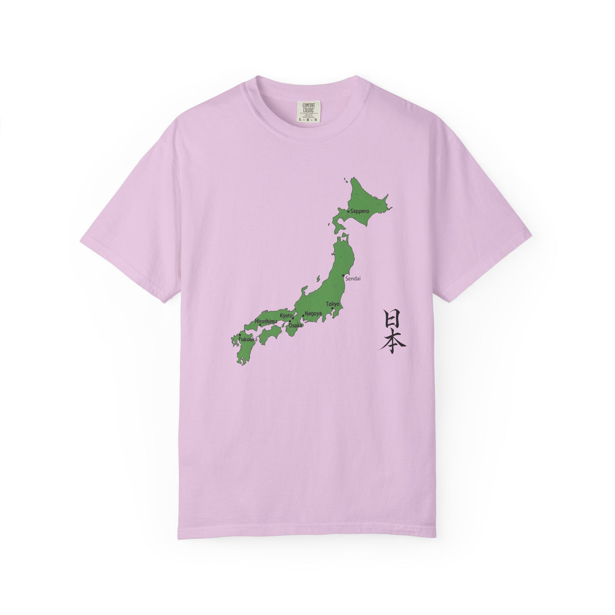 日本列島マップ Tシャツ｜主要都市入り｜Japan Map｜日本｜ユニセックス コットンTシャツ
