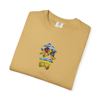 秋田　なまはげ　と　稲穂　毛筆Tシャツ｜男鹿半島・田んぼ風景デザイン