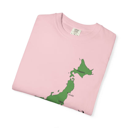 日本列島マップ Tシャツ｜主要都市入り｜Japan Map｜日本｜ユニセックス コットンTシャツ