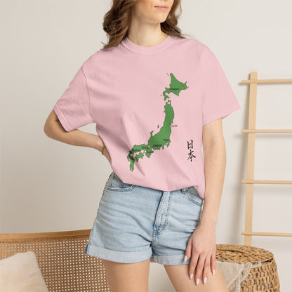 日本列島マップ Tシャツ｜主要都市入り｜Japan Map｜日本｜ユニセックス コットンTシャツ