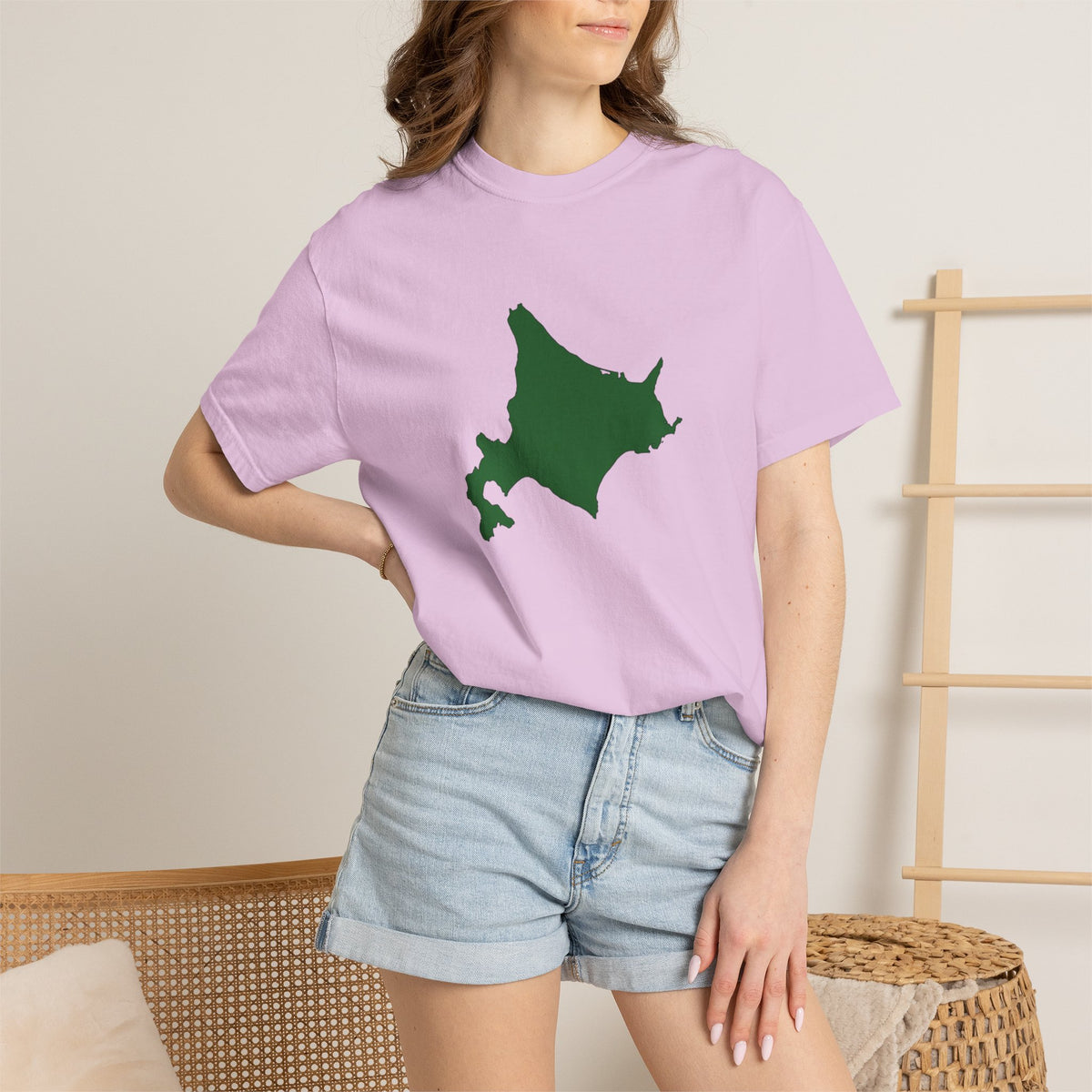 北海道 地図デザイン Tシャツ｜ユニセックス コットンTシャツ