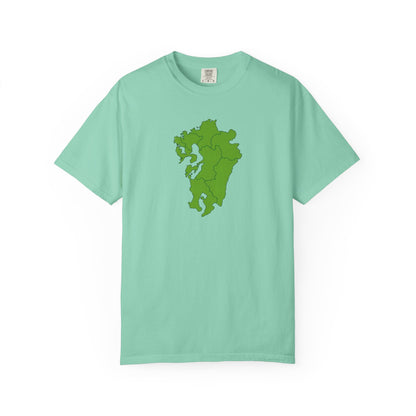 九州地方 地図デザイン Tシャツ｜ユニセックス コットンTシャツ
