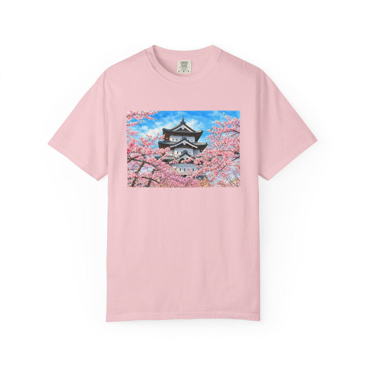 弘前城と桜 Tシャツ｜日本の春風景｜ユニセックス コットンTシャツ