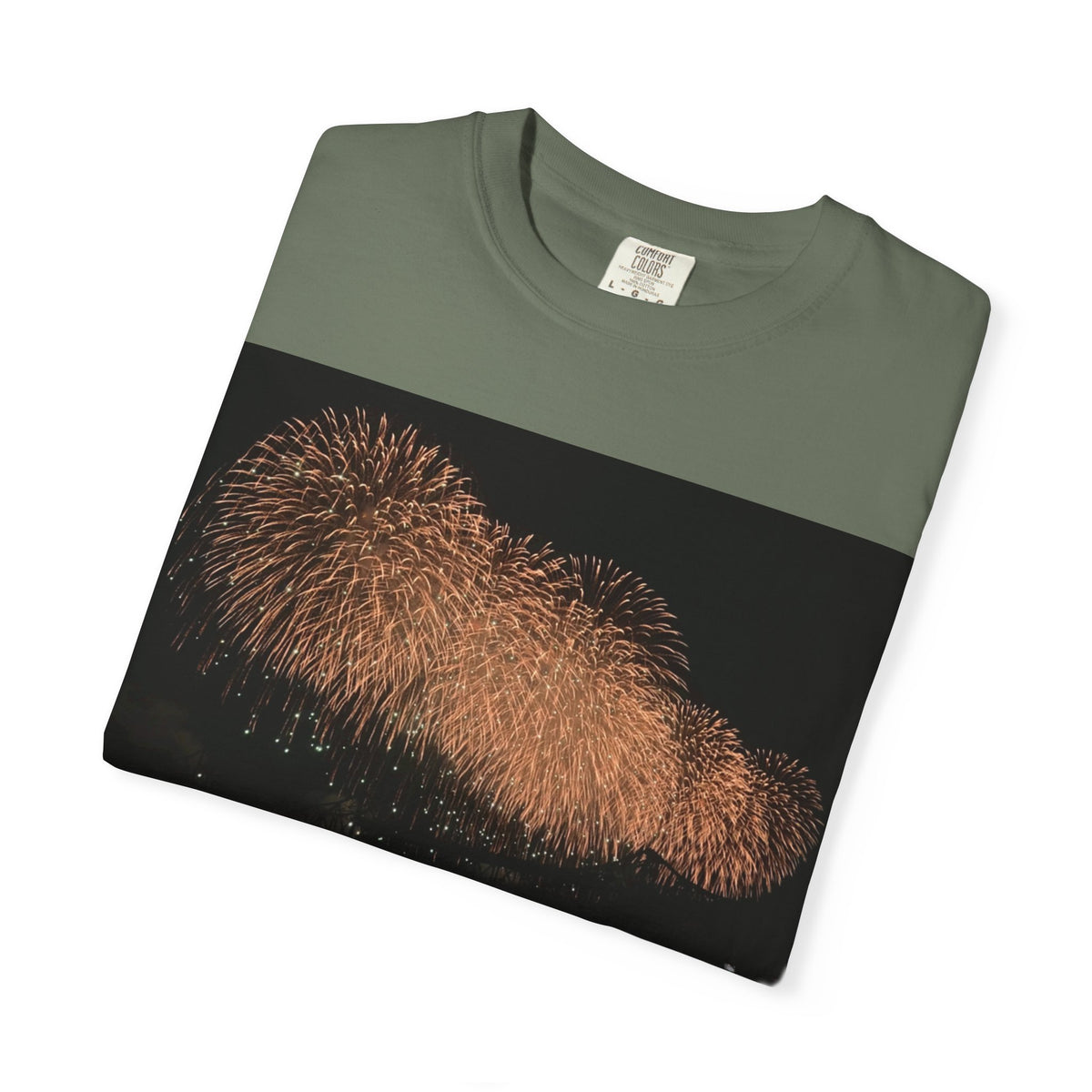 夜空を彩る大輪の華Tシャツ（2026年版） — 日本三大花火の街、2026年、長生橋、超大型ベスビアス風大花火