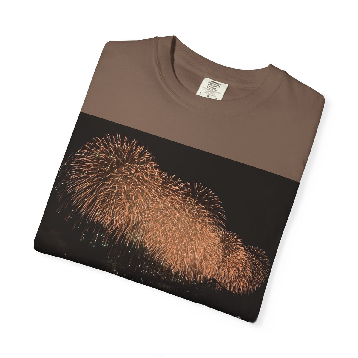 夜空を彩る大輪の華Tシャツ（2026年版） — 日本三大花火の街、2026年、長生橋、超大型ベスビアス風大花火