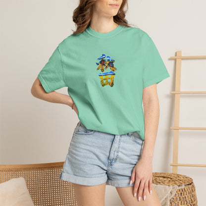 秋田 Akita Kanji Art T-Shirt | Namahage, Oga Peninsula & Rice Field Design