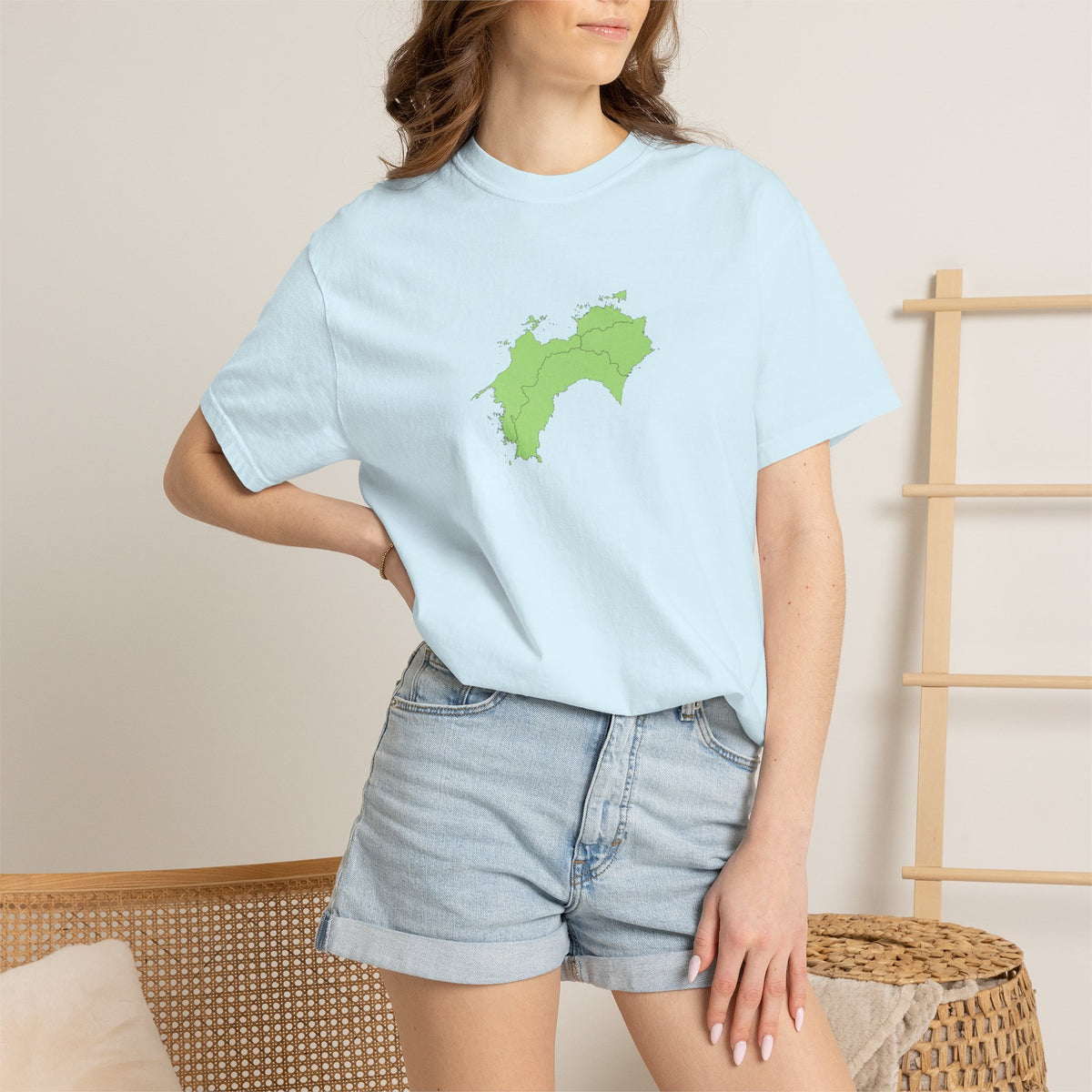 Shikoku Map T-Shirt | Japan Island & Coastal Map Design | Unisex Cotton Tee