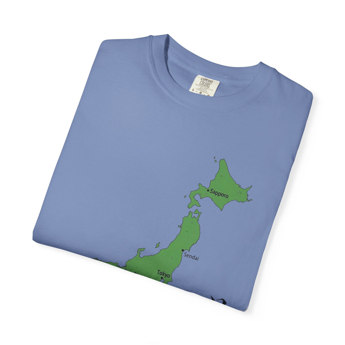 日本列島マップ Tシャツ｜主要都市入り｜Japan Map｜日本｜ユニセックス コットンTシャツ