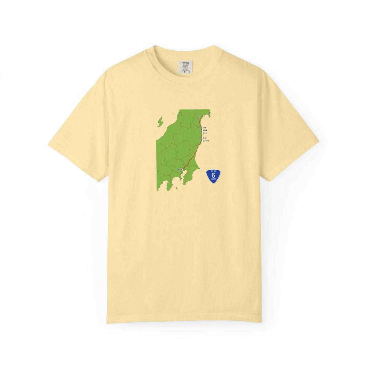国道６号線 日本橋～仙台ルートマップ Tシャツ｜ユニセックス コットンTシャツ