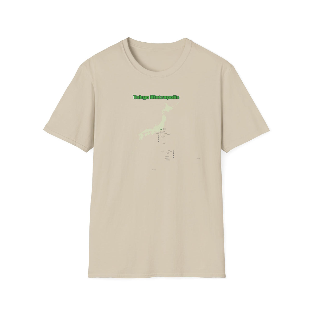 東京都 地図デザインTシャツ｜TOKYO METROPOLIS・伊豆諸島・小笠原諸島｜ユニセックス コットンTシャツ