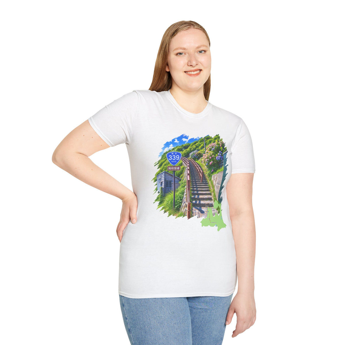 Route 339 Staircase National Highway T-Shirt | Cape Tappi Aomori