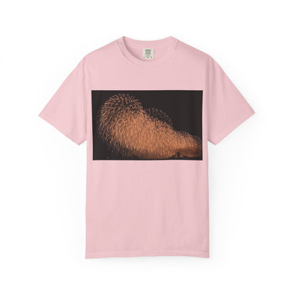 花火バーストTシャツ — 長岡　不死鳥　2026 夜空写真シャツ