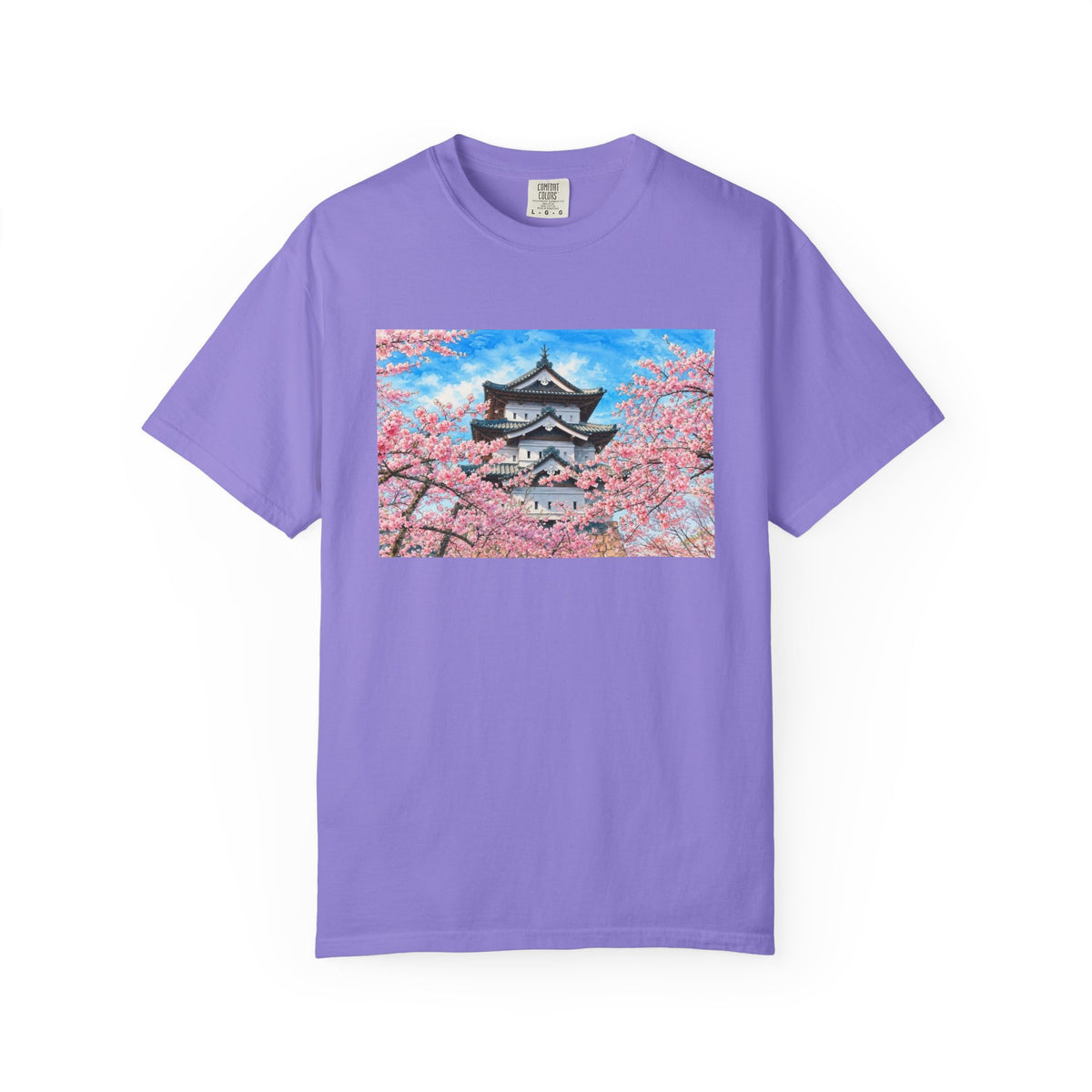 弘前城と桜 Tシャツ｜日本の春風景｜ユニセックス コットンTシャツ
