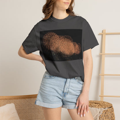 夜空を彩る大輪の華Tシャツ（2026年版） — 日本三大花火の街、2026年、長生橋、超大型ベスビアス風大花火