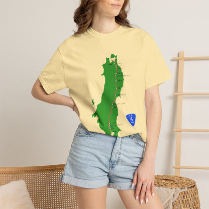 国道4号線 日本橋～青森ルートマップ Tシャツ｜ユニセックス コットンTシャツ
