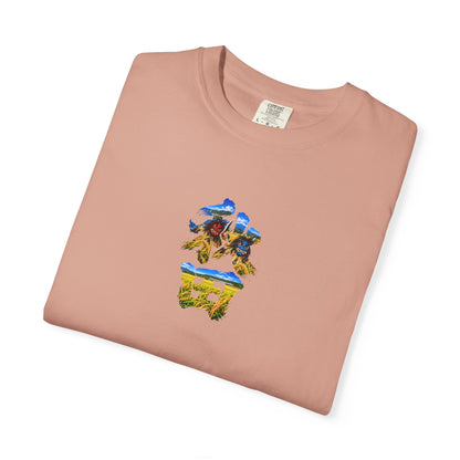 秋田　なまはげ　と　稲穂　毛筆Tシャツ｜男鹿半島・田んぼ風景デザイン