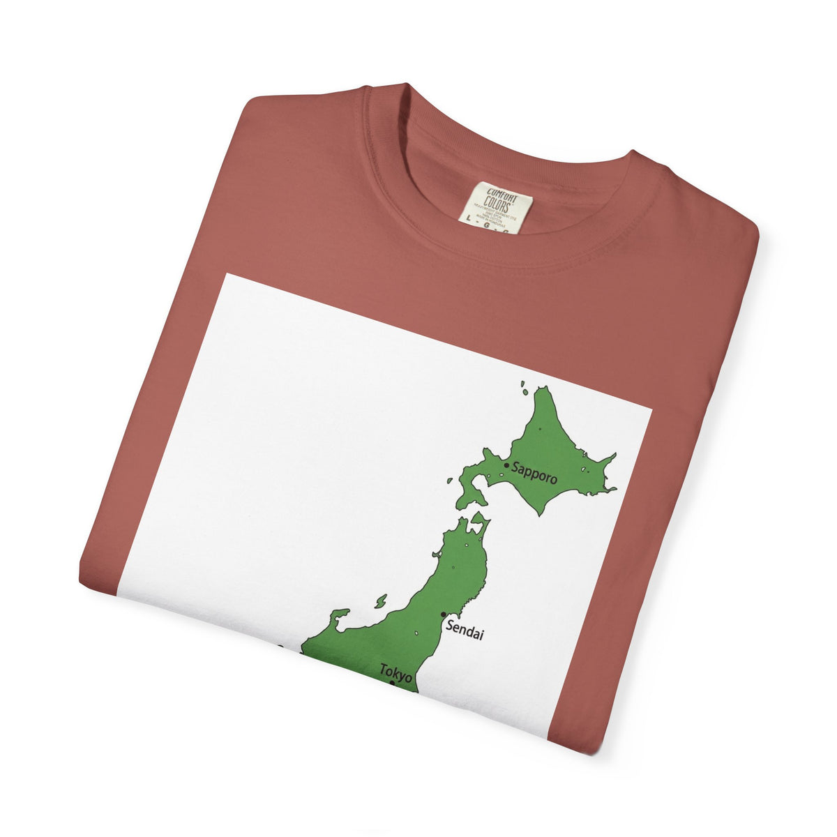 日本列島マップ Tシャツ｜主要都市入り｜Japan Map｜ユニセックス コットンTシャツ