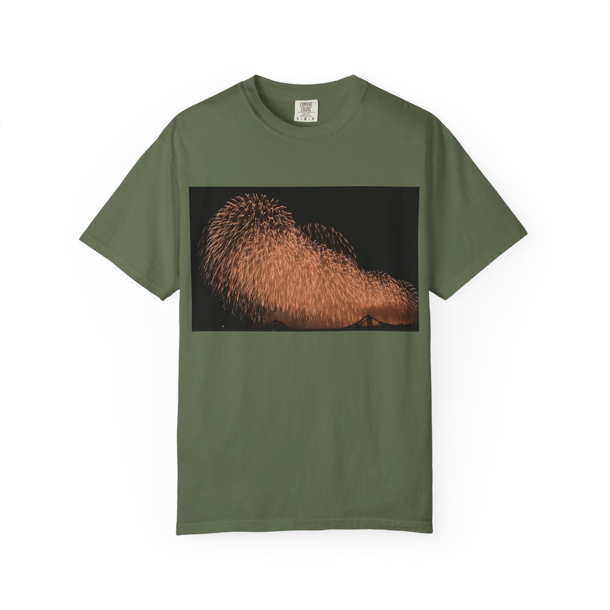 花火バーストTシャツ — 長岡　不死鳥　2026 夜空写真シャツ