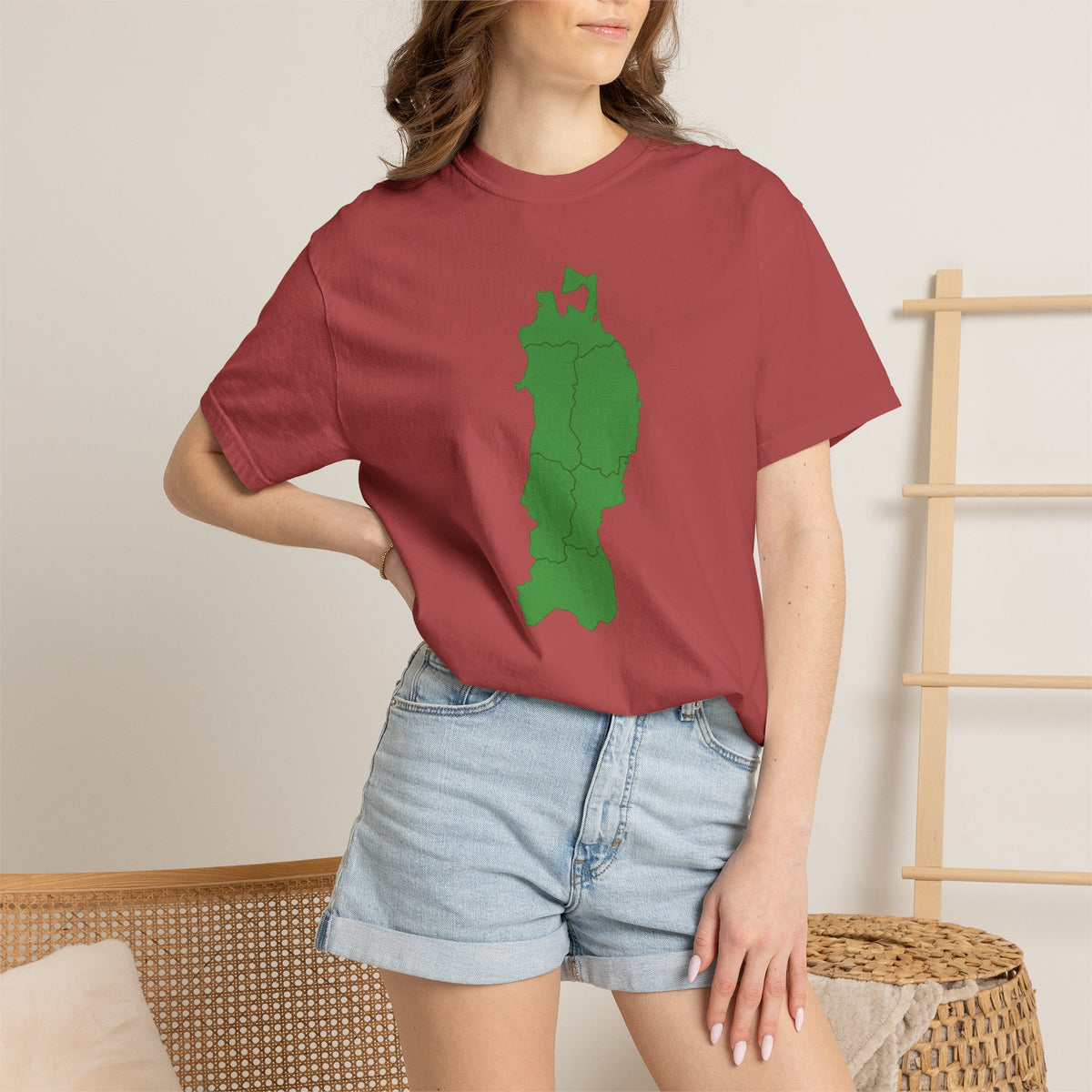 東北地方 地図デザイン Tシャツ｜ユニセックス コットンTシャツ