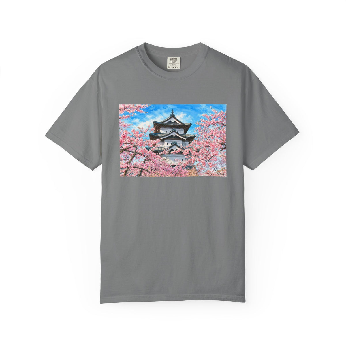 弘前城と桜 Tシャツ｜日本の春風景｜ユニセックス コットンTシャツ