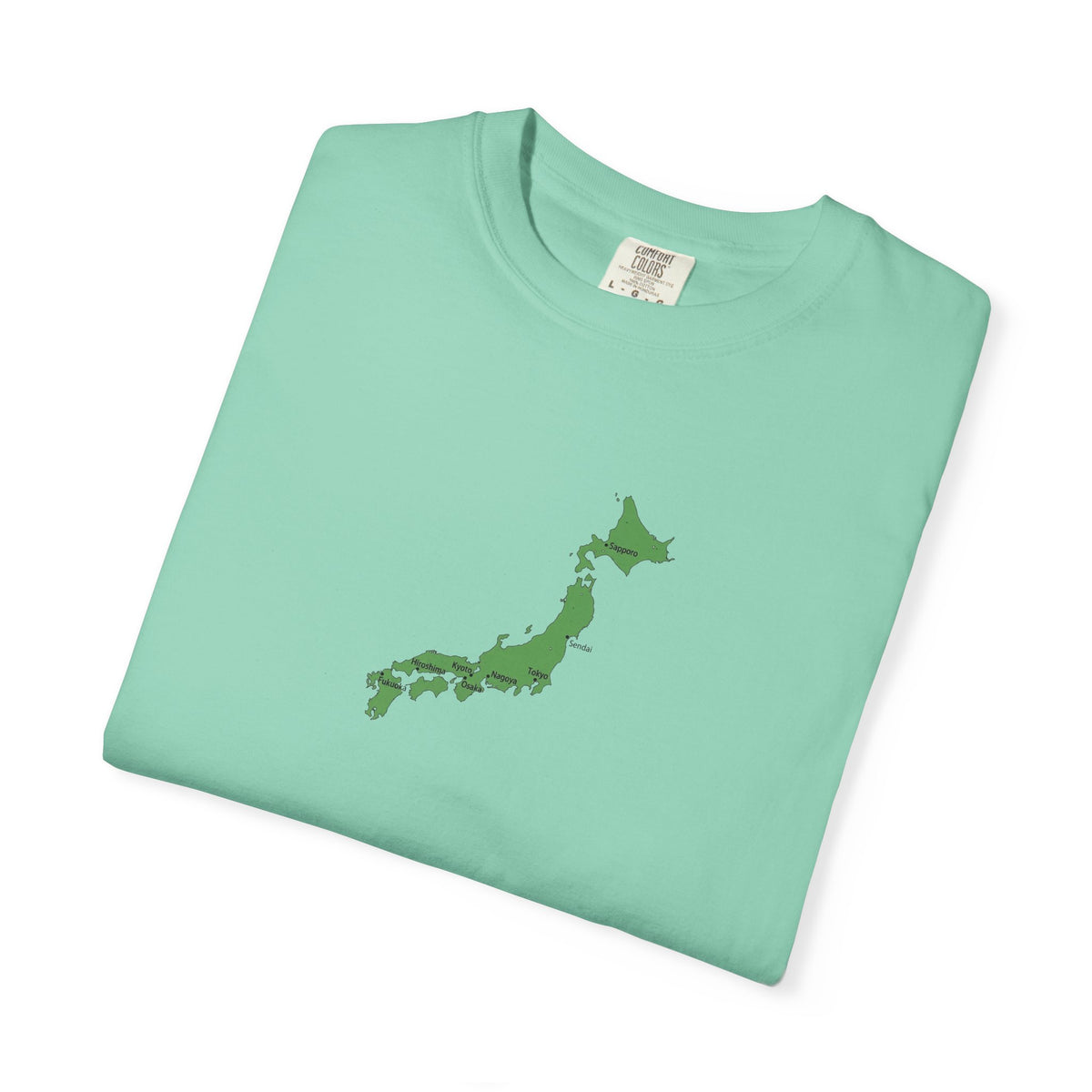 日本列島マップ Tシャツ｜主要都市入り｜Japan Map｜ユニセックス コットンTシャツ