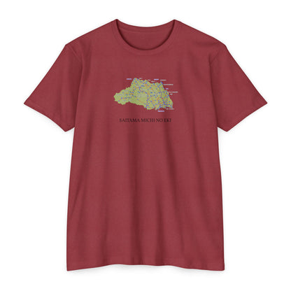 埼玉県 道の駅・道路地図Tシャツ — SAITAMA MICHI NO EKI MAP