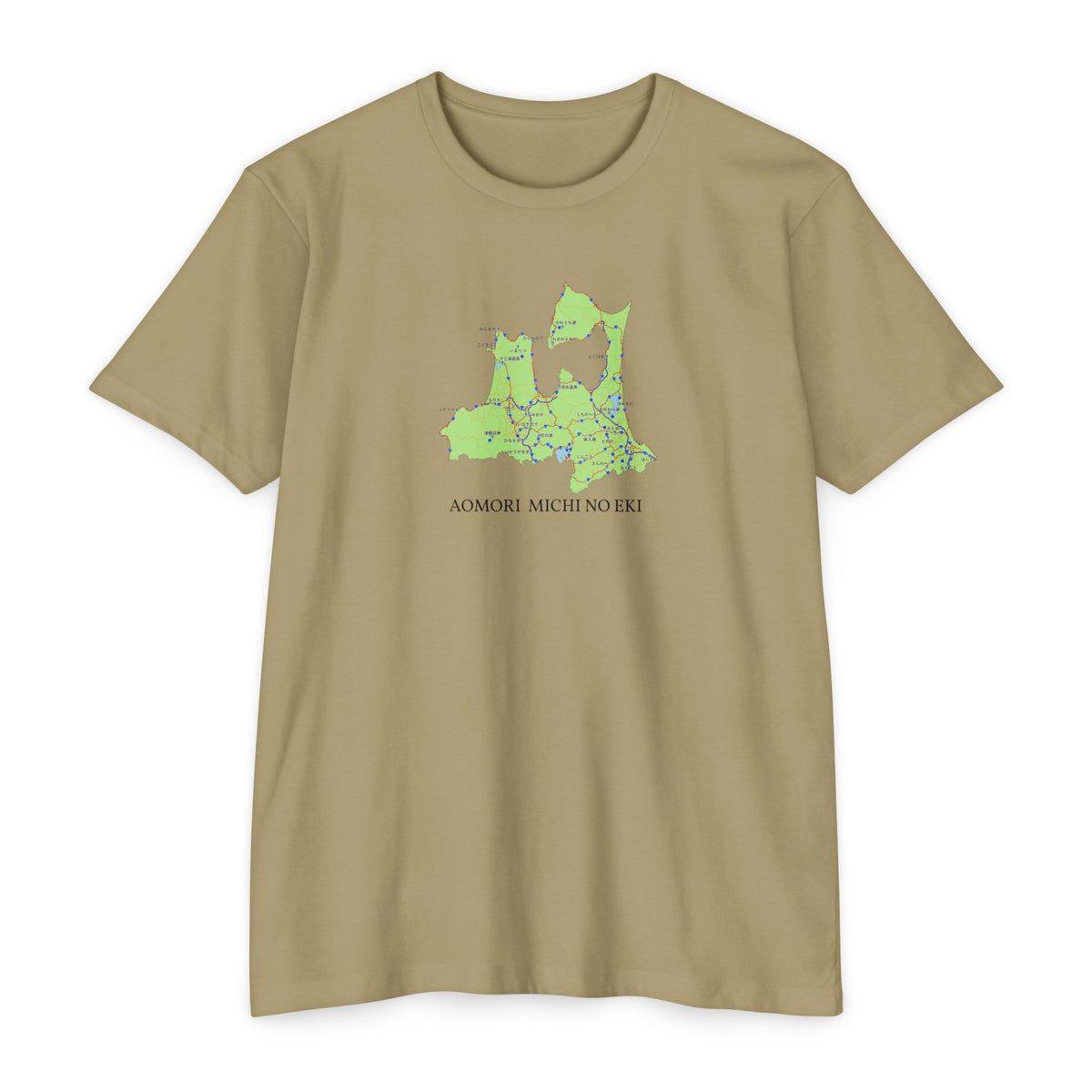 青森県道の駅マップTシャツ — 道の駅全28所