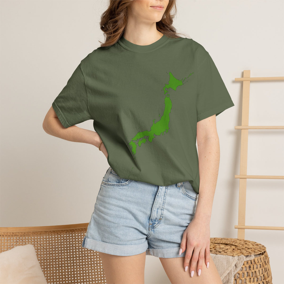 日本列島マップ Tシャツ｜精密地図デザイン｜Japan Map｜ユニセックス コットンTシャツ