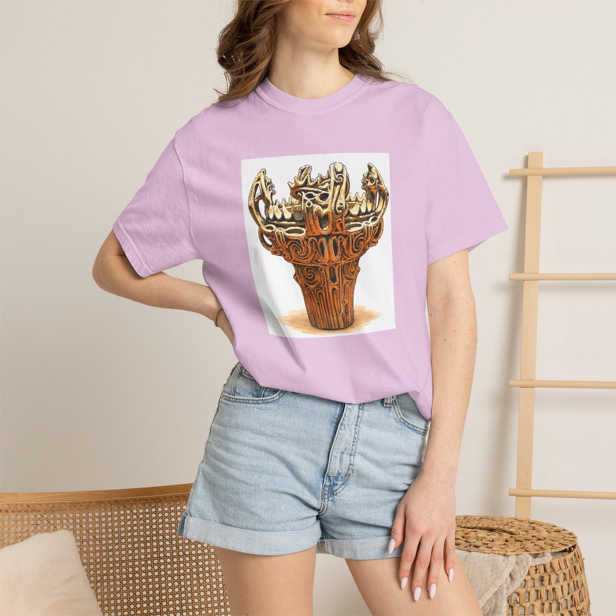 火焔型土器 Tシャツ｜縄文文化デザイン｜ユニセックス コットンTシャツ