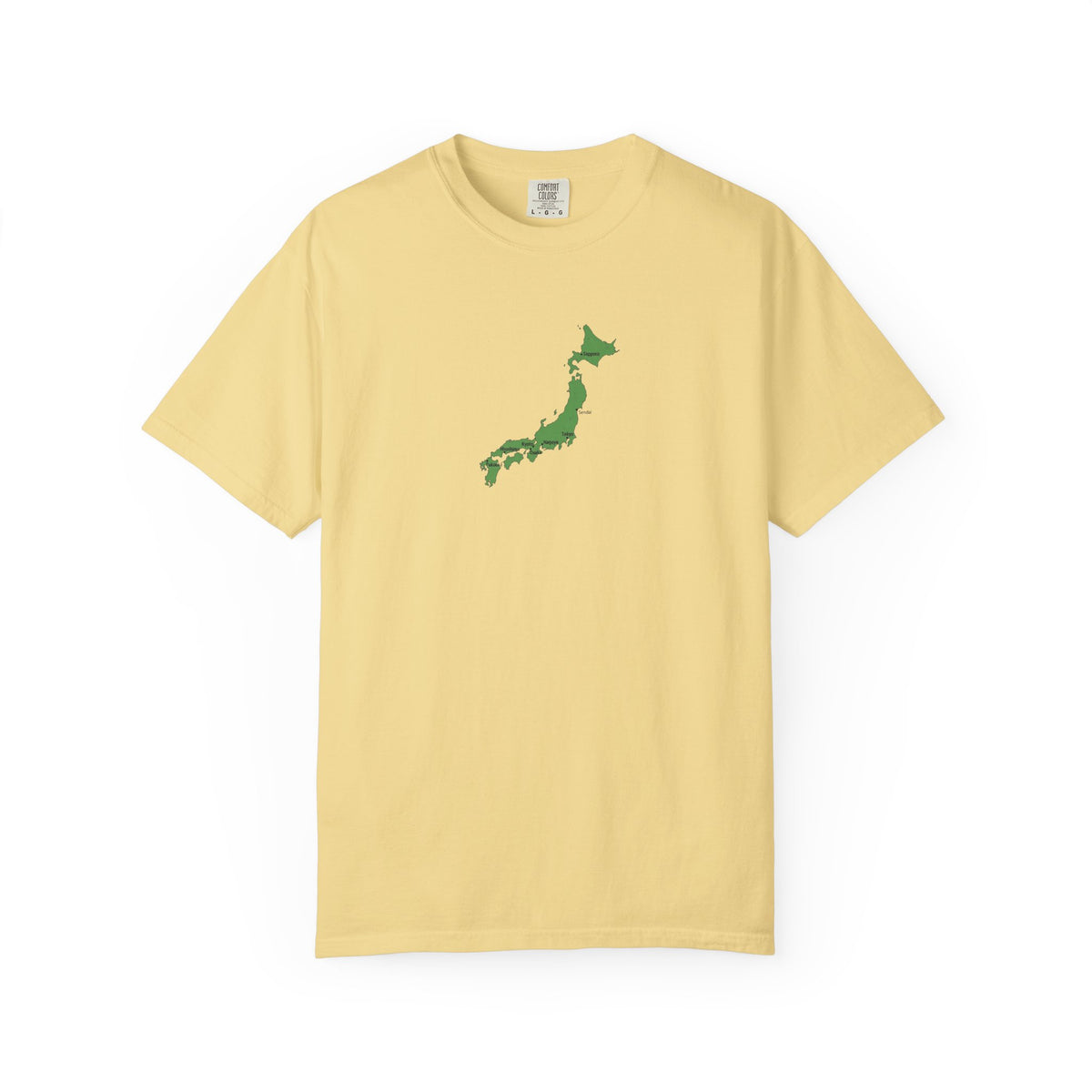 日本列島マップ Tシャツ｜主要都市入り｜Japan Map｜ユニセックス コットンTシャツ