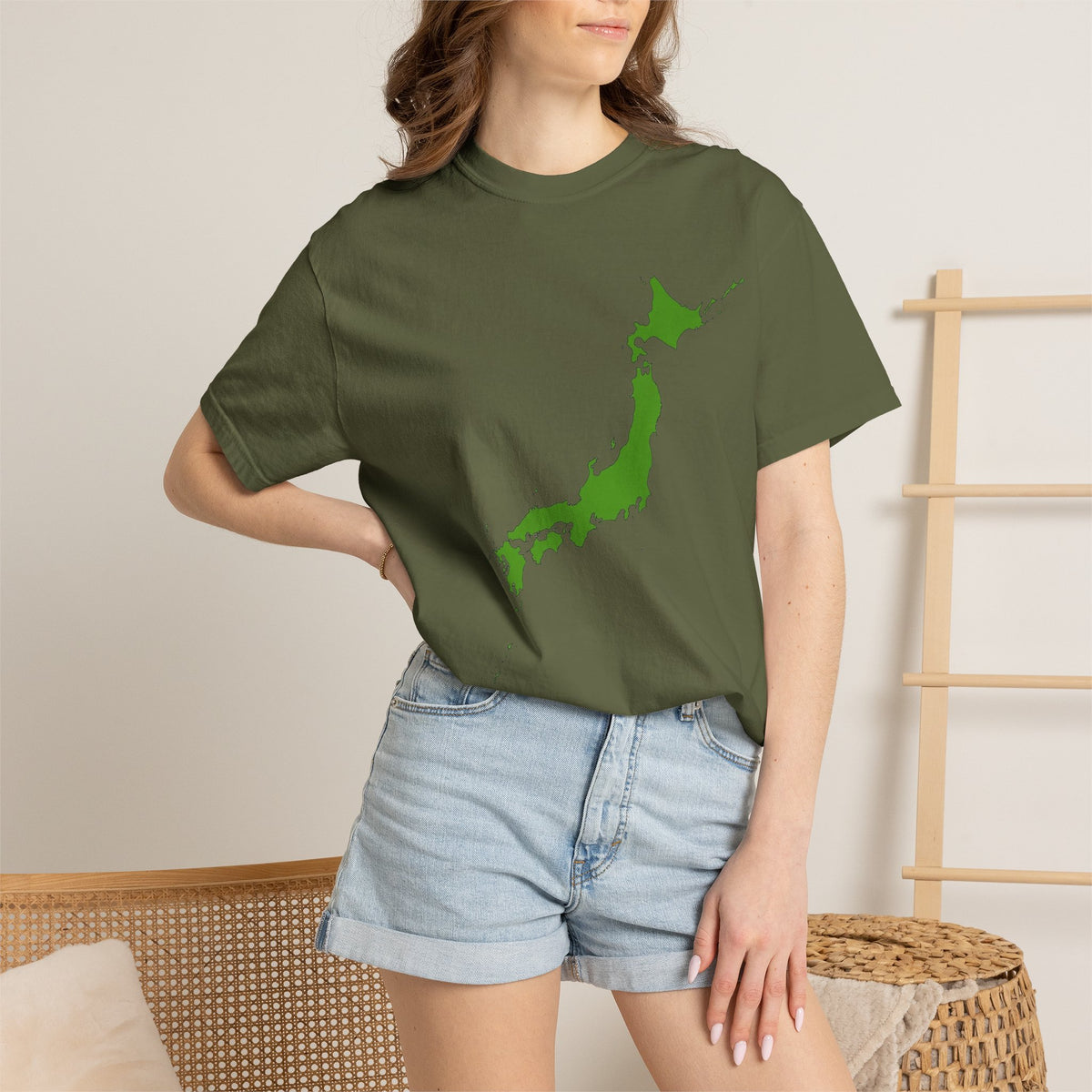 日本列島マップ Tシャツ｜精密地図デザイン｜Japan Map｜ユニセックス コットンTシャツ