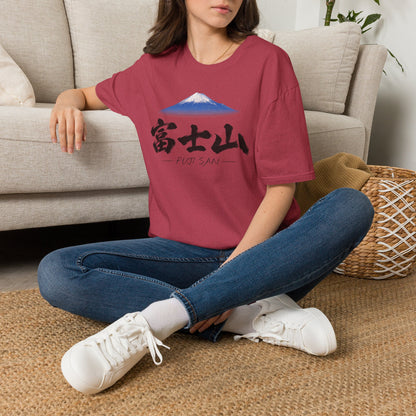富士山 Mount Fuji T-Shirt | Japanese Calligraphy & Fuji San Photo Art Tee