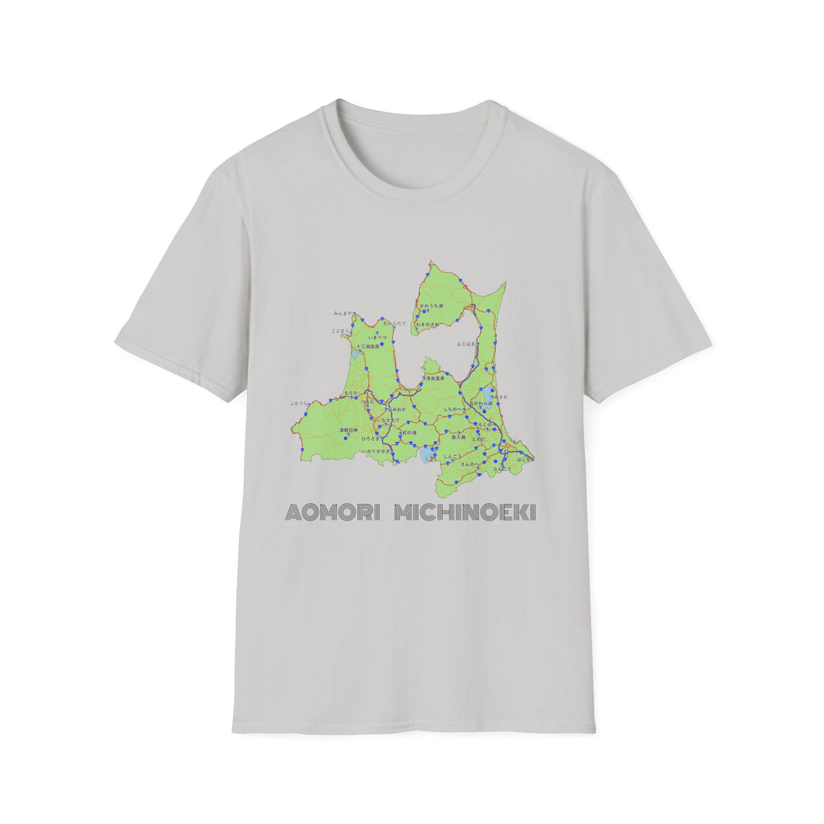Aomori Michi-no-Eki Map T-Shirt | All 28 Roadside Stations