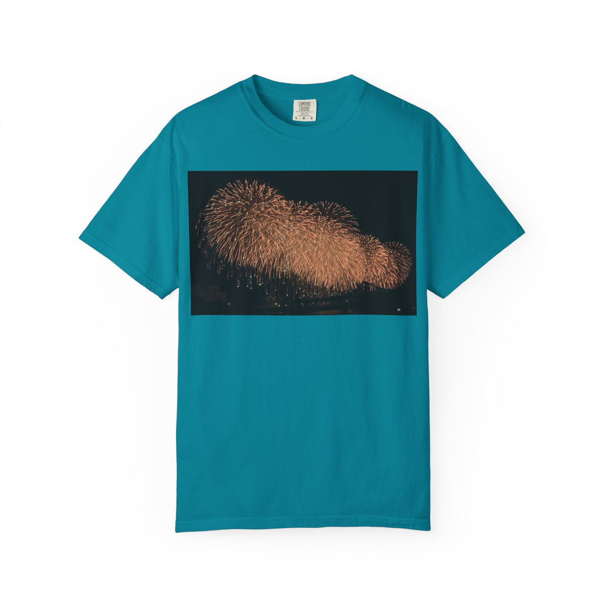 夜空を彩る大輪の華Tシャツ（2026年版） — 日本三大花火の街、2026年、長生橋、超大型ベスビアス風大花火