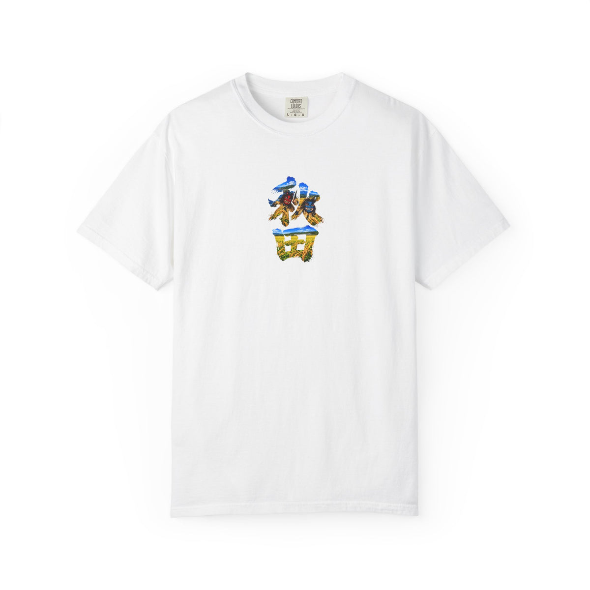 秋田　なまはげ　と　稲穂　毛筆Tシャツ｜男鹿半島・田んぼ風景デザイン