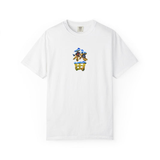 秋田　なまはげ　と　稲穂　毛筆Tシャツ｜男鹿半島・田んぼ風景デザイン