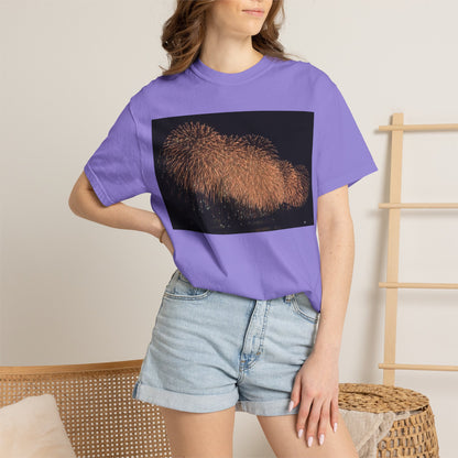 夜空を彩る大輪の華Tシャツ（2026年版） — 日本三大花火の街、2026年、長生橋、超大型ベスビアス風大花火