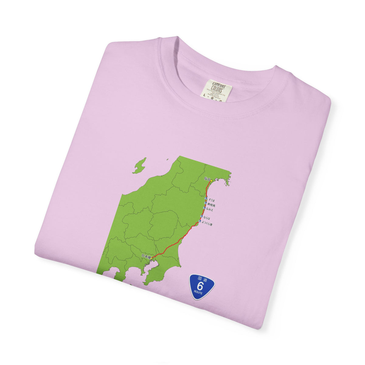 国道６号線 日本橋～仙台ルートマップ Tシャツ｜ユニセックス コットンTシャツ