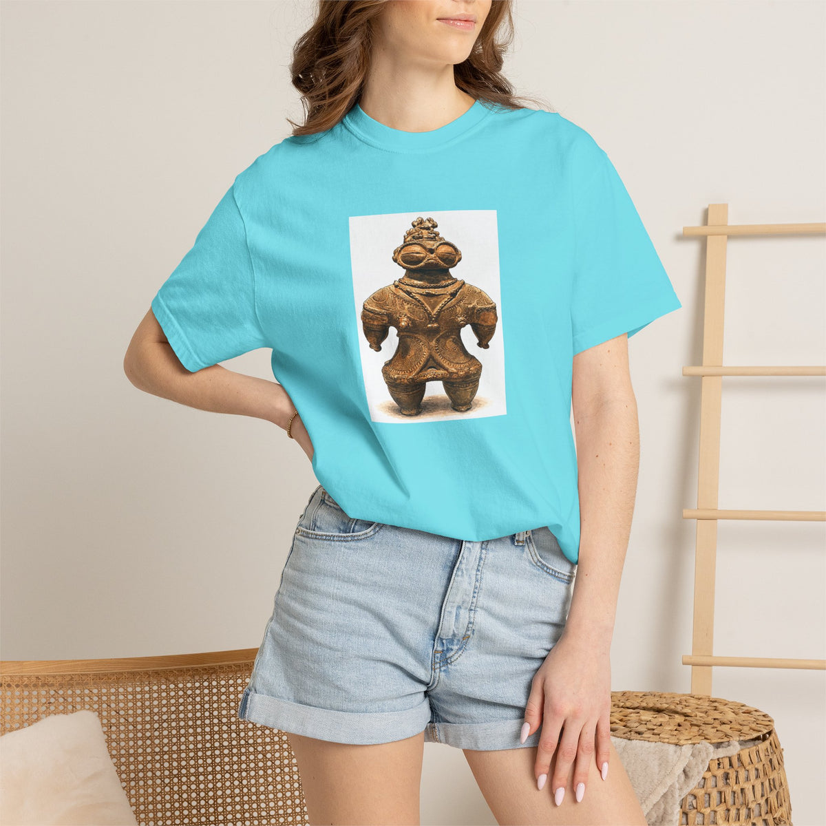 遮光器土偶 Tシャツ｜縄文文化デザイン｜ユニセックス コットンTシャツ