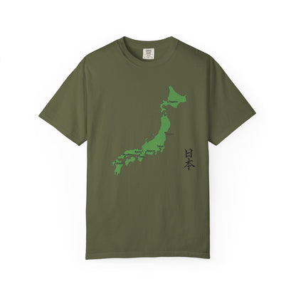 日本 Japan Map T-Shirt | Major Cities & Japanese Calligraphy Tee