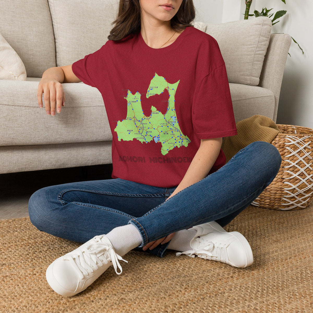 Aomori Michi-no-Eki Map T-Shirt | All 28 Roadside Stations