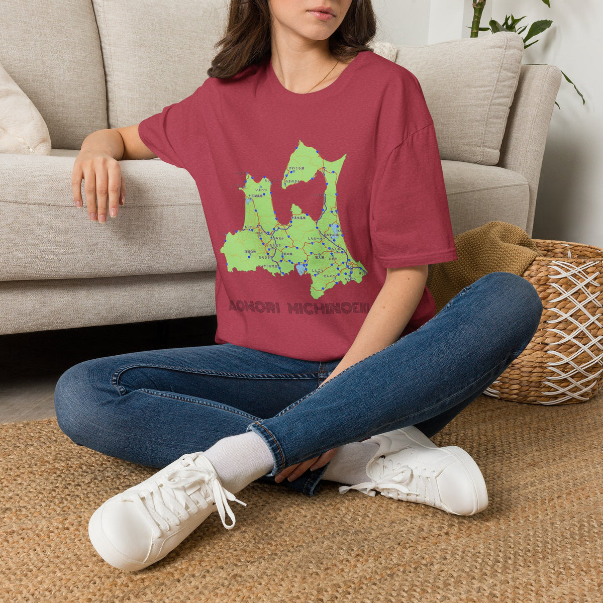 Aomori Michi-no-Eki Map T-Shirt | All 28 Roadside Stations