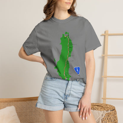 国道4号線 日本橋～青森ルートマップ Tシャツ｜ユニセックス コットンTシャツ