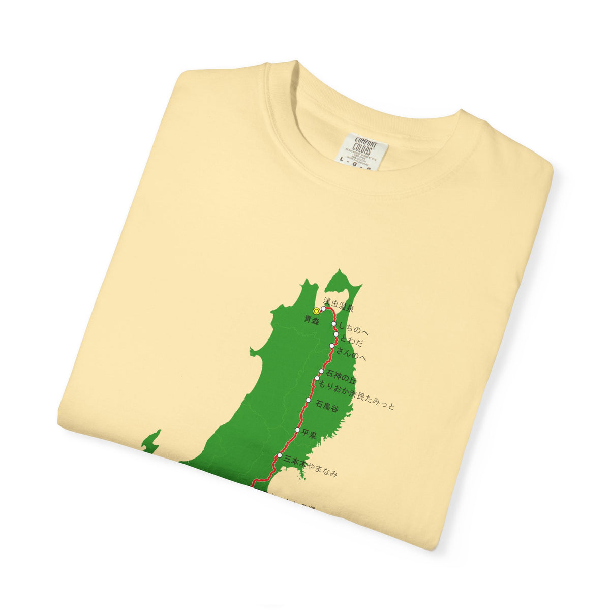 国道4号線 日本橋～青森ルートマップ Tシャツ｜ユニセックス コットンTシャツ