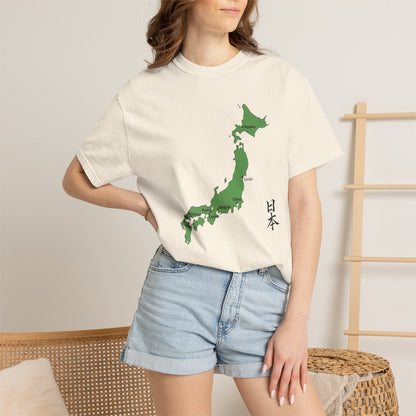日本列島マップ Tシャツ｜主要都市入り｜Japan Map｜日本｜ユニセックス コットンTシャツ