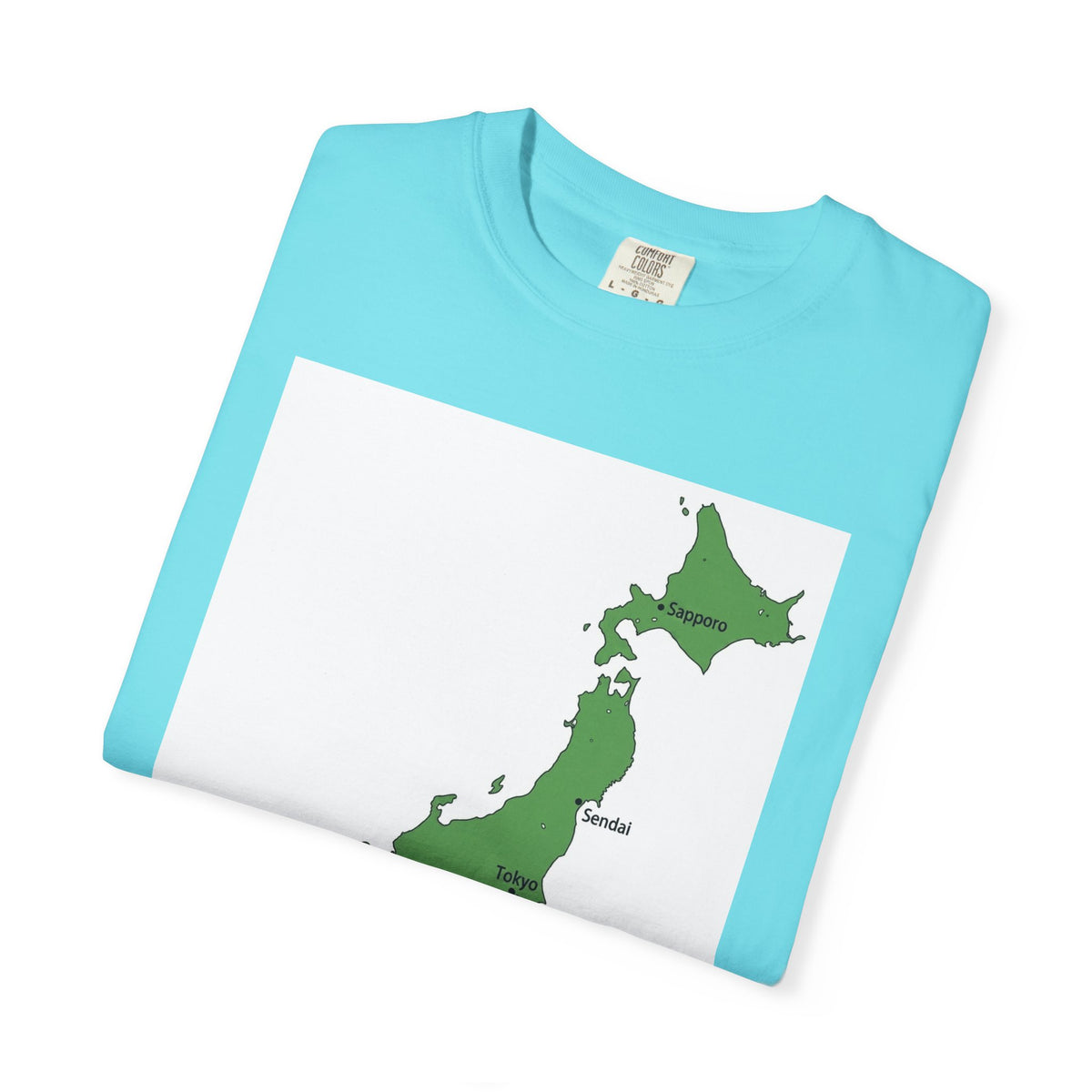 日本列島マップ Tシャツ｜主要都市入り｜Japan Map｜ユニセックス コットンTシャツ